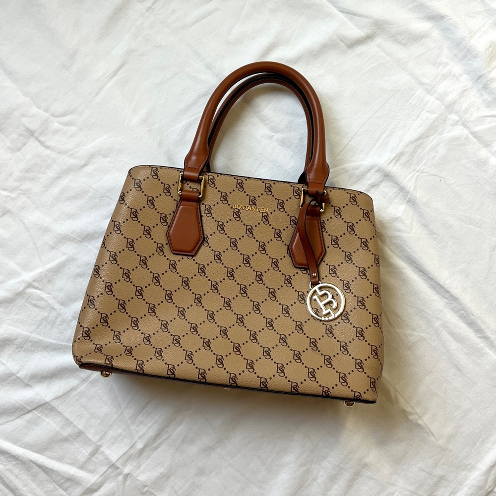 Bostanten Khaki Leather Crossbody Purse